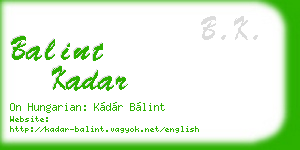 balint kadar business card