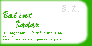 balint kadar business card